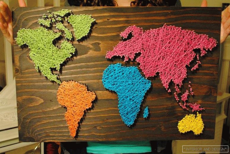 World Map in the technique of string art [Master Class] - 2